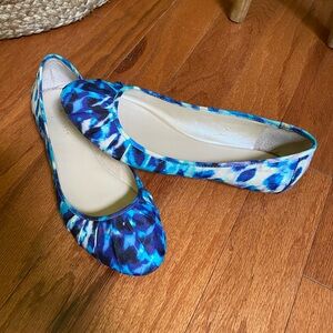 Nine West Blue and White Artistic Flats